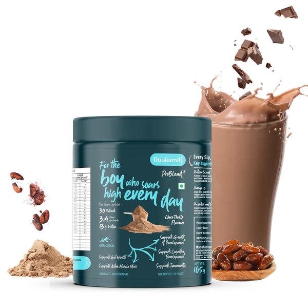 Teen Boys Nutrition Mix | Age 13-18y | 30 Nutrients, 13g Protein, Omega-3, 3.4B CFU Probiotics