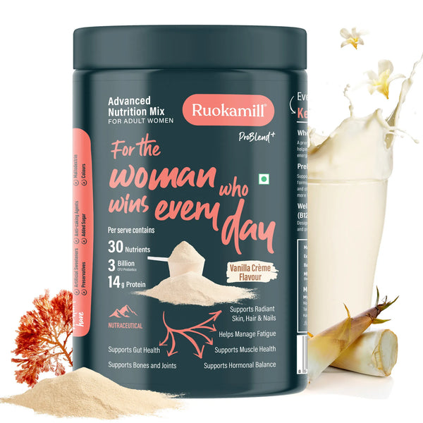 Women High Protein Nutrition Mix | 30 Nutrients, 14g Protein, Plant Collagen, Biotin | Diabetic friendly