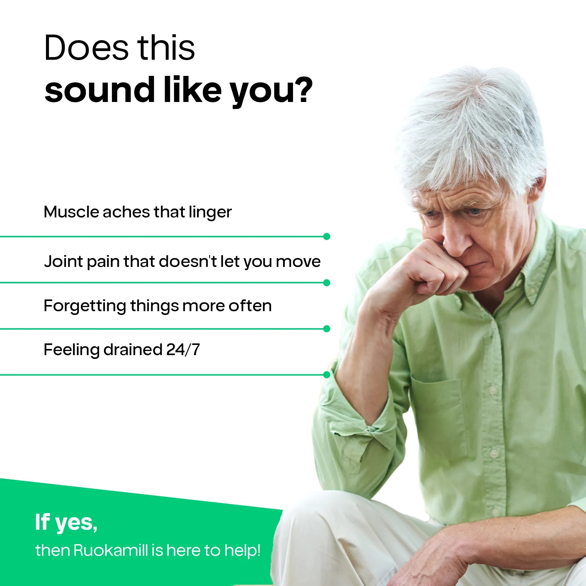 Nutrition mix for elderly supporting memory, focus and join pain