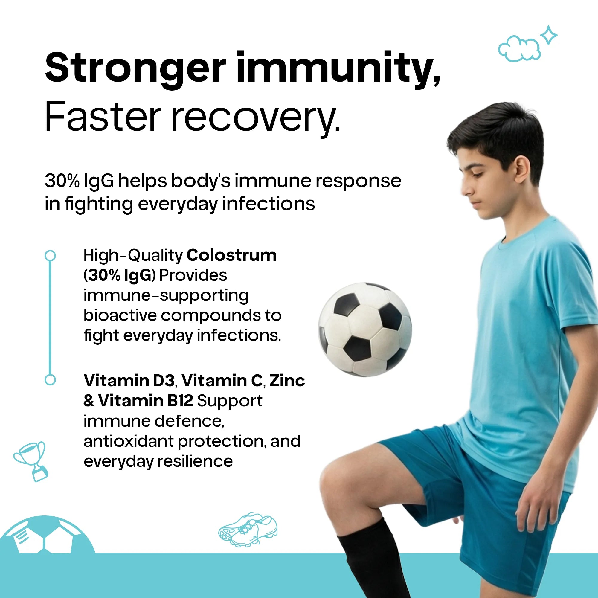 High protein nutrition mix for teenage boys supporting growth