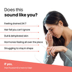 nutrition for women supporting bone health, hair fall, energy, hormonal balance and toned body.