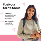 Omega 3 nutrition for teenage girls supporting focus and energy